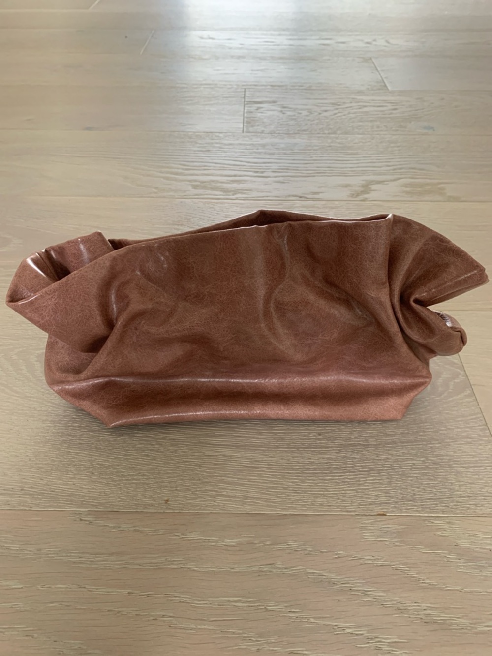 Anthropologie Slouchy Blush Leatherette Wristlet Clutch